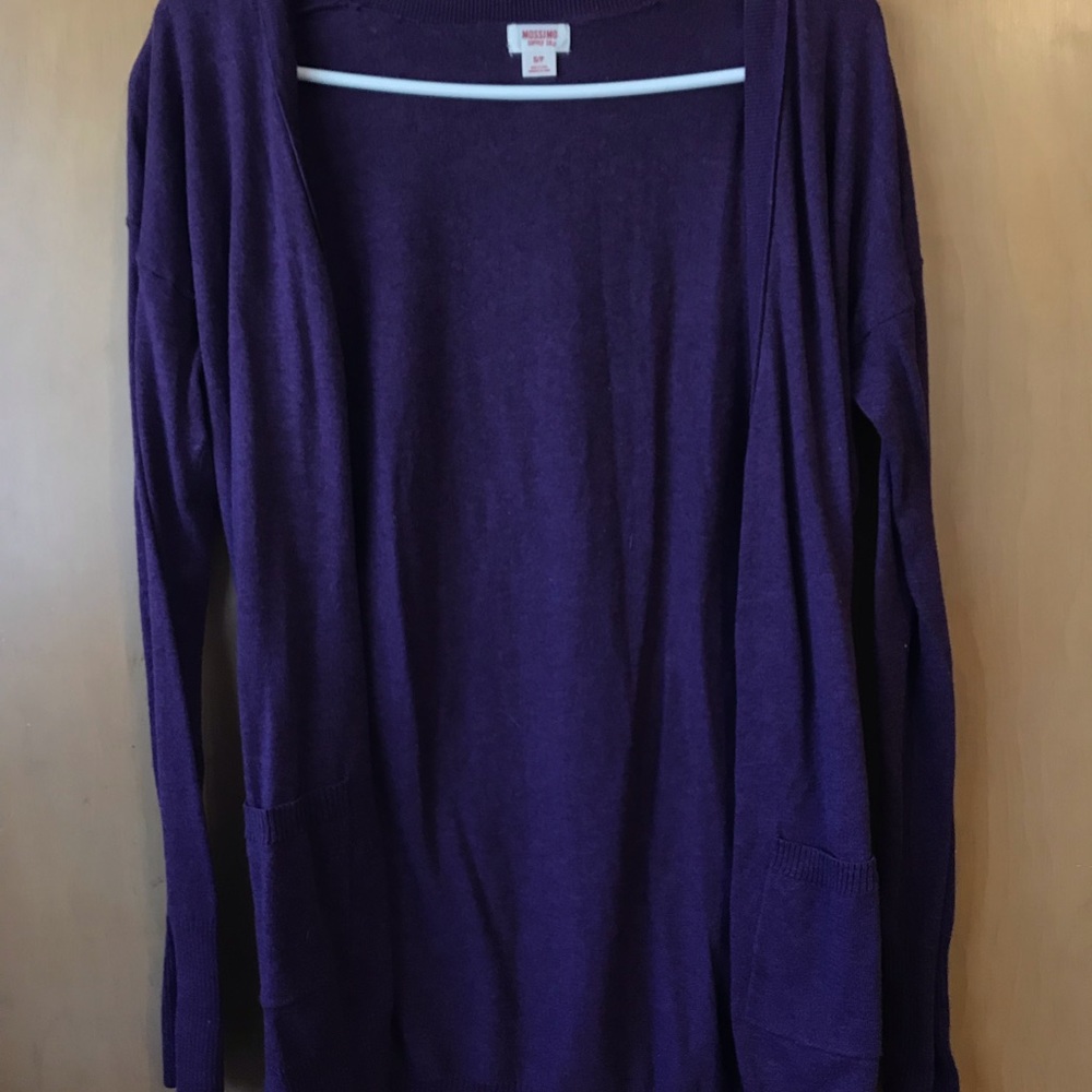 Purple long cardigan